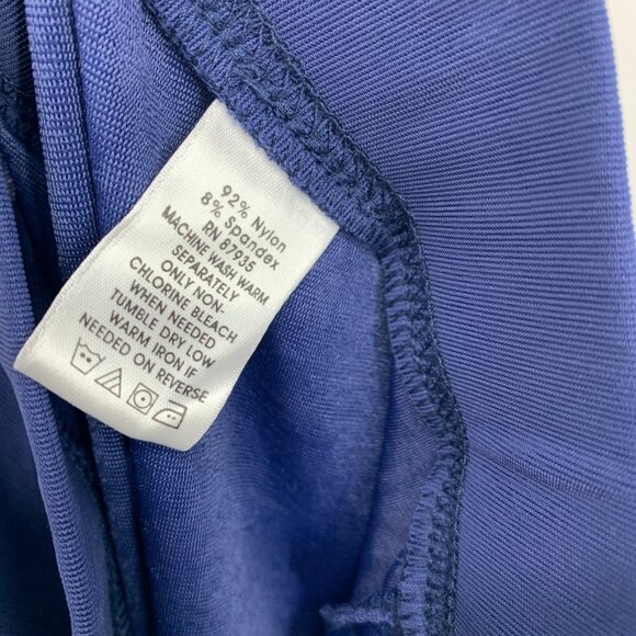 Susan Graver Pants Blue Liquid Knit Pull On Ribbed Straight Leg - Picture 5 of 10